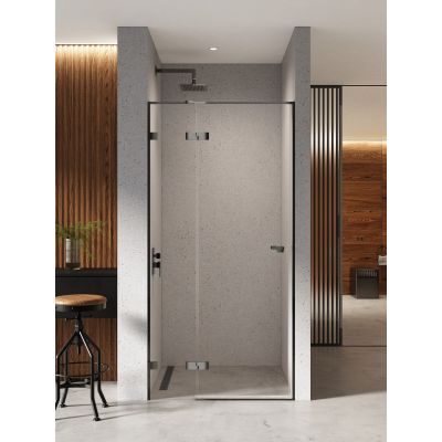 New Trendy Eventa Black Chrome drzwi prysznicowe 110 cm uchylne lewe czarny chrom połysk/szkło przezroczyste EXK-6133