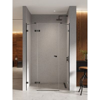 New Trendy Eventa Black Chrome drzwi prysznicowe 110 cm uchylne lewe czarny chrom połysk/szkło przezroczyste EXK-6137