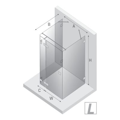 New Trendy Eventa Black Chrome kabina prysznicowa 100x80 cm prostokątna lewa czarny chrom połysk/szkło przezroczyste EXK-6260