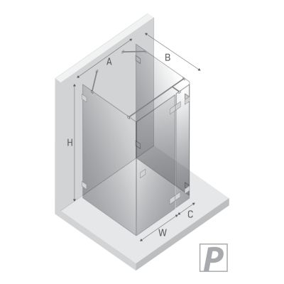 New Trendy Eventa Black Chrome kabina prysznicowa 120x100 cm prostokątna prawa czarny chrom połysk/szkło przezroczyste EXK-6271