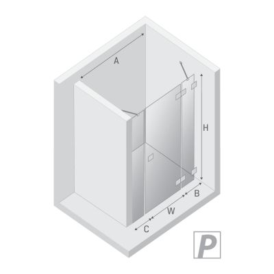 New Trendy Eventa Copper Shine drzwi prysznicowe 150 cm uchylne prawe miedź połysk/szkło przezroczyste EXK-6367