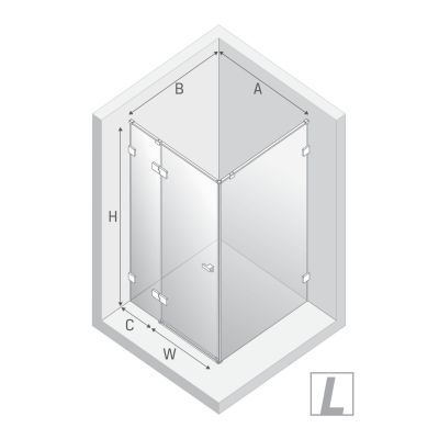 New Trendy Eventa Copper Shine kabina prysznicowa 120x110 cm prostokątna lewa miedź połysk/szkło przezroczyste EXK-6398