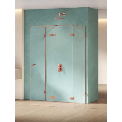 New Trendy Eventa Copper Shine kabina prysznicowa 90x90 cm kwadratowa prawa miedź połysk/szkło przezroczyste EXK-6482