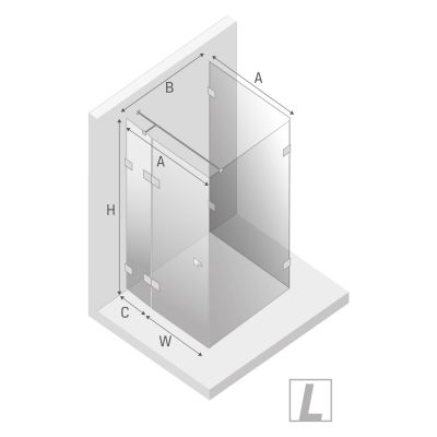 New Trendy Eventa Copper Shine kabina prysznicowa 100x80 cm prostokątna lewa miedź połysk/szkło przezroczyste EXK-6501