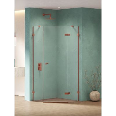 New Trendy Eventa Copper Shine kabina prysznicowa 90x90 cm prawa miedź połysk/szkło przezroczyste EXK-6516