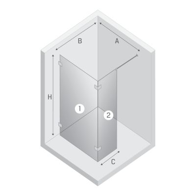 New Trendy Eventa Copper Shine ścianka prysznicowa walk-in 140 cm miedź połysk/szkło przezroczyste EXK-6539