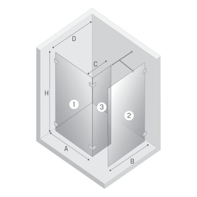 New Trendy Eventa Copper Shine ścianka prysznicowa walk-in 120 cm miedź połysk/szkło przezroczyste EXK-6550