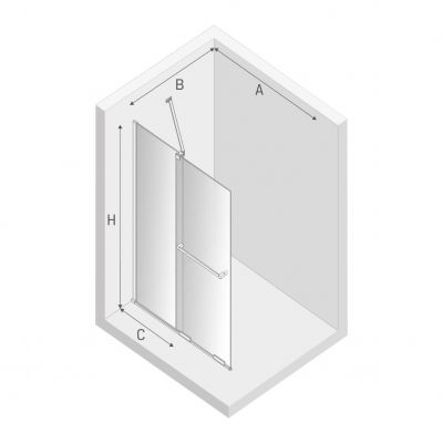 New Trendy Smart Black ścianka prysznicowa walk-in 80 cm czarny mat/szkło przezroczyste EXK-6674-WU