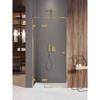 New Trendy Avexa Gold Shine XR drzwi prysznicowe 100 cm uchylne lewe złoty połysk/szkło przezroczyste EXK-6740