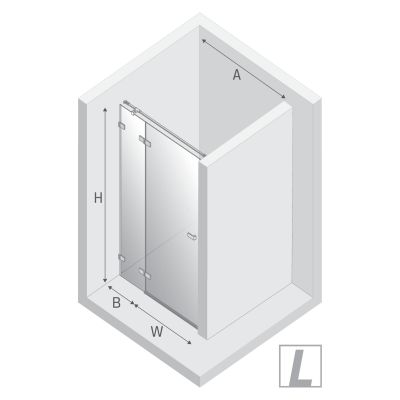 New Trendy Avexa Gold Shine XR drzwi prysznicowe 120 cm uchylne lewe złoty połysk/szkło przezroczyste EXK-6744