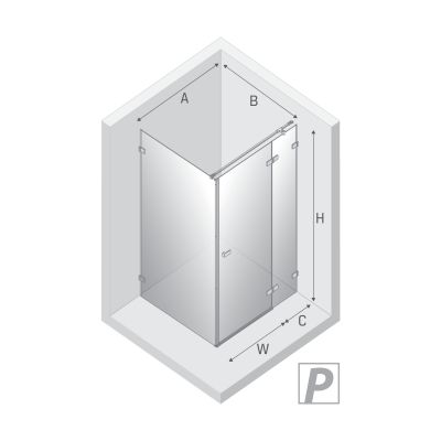 New Trendy Avexa Gold Shine XR kabina prysznicowa 80x100 cm prostokątna prawa złoty połysk/szkło przezroczyste EXK-6783