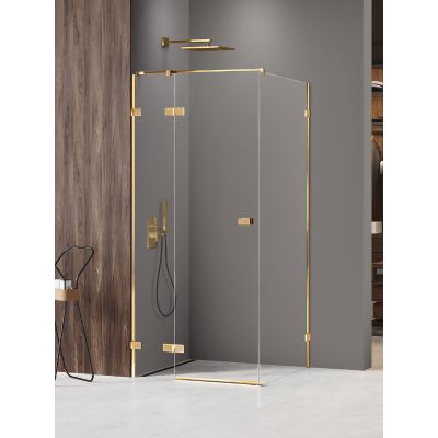 New Trendy Avexa Gold Shine XR kabina prysznicowa 120x120 cm kwadratowa prawa złoty połysk/szkło przezroczyste EXK-6809