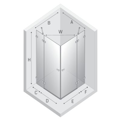 New Trendy Avexa Gold Shine XR kabina prysznicowa 120x100 cm prostokątna złoty połysk/szkło przezroczyste EXK-6832