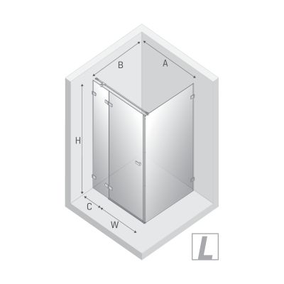 New Trendy Avexa Black XR kabina prysznicowa 100x100 cm kwadratowa lewa czarny mat/szkło przezroczyste EXK-6864