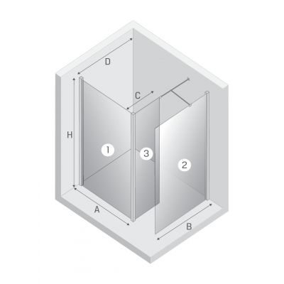 New Trendy New Modus White ścianka prysznicowa walk-in 100 cm biały mat/szkło przezroczyste EXK-6985