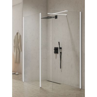 New Trendy New Modus White ścianka prysznicowa walk-in 110 cm biały mat/szkło przezroczyste EXK-6986