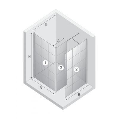 New Trendy New Modus White ścianka prysznicowa walk-in 110 cm biały mat/szkło ze wzorem EXK-6989