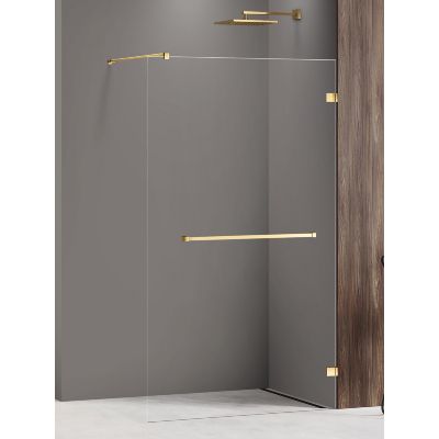 New Trendy Avexa Gold Shine ścianka prysznicowa walk-in 140 cm złoty połysk/szkło przezroczyste EXK-7075