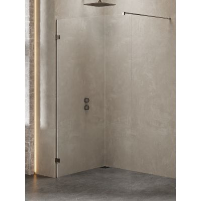 New Trendy Avexa Gunmetal Brushed ścianka prysznicowa walk-in 100 cm gunmetal szczotkowany/szkło przezroczyste EXK-7103