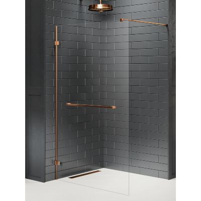 New Trendy Avexa Copper Brushed ścianka prysznicowa walk-in 80 cm miedź szczotkowana/szkło przezroczyste EXK-7167