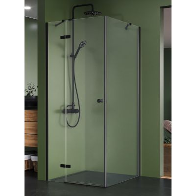 New Trendy Kalibra Black kabina prysznicowa 90x80 cm prostokątna czarny mat/szkło przezroczyste K-5043