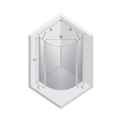 New Trendy New Soleo kabina prysznicowa 90x90 cm półokrągła chrom połysk/szkło przezroczyste K-0419