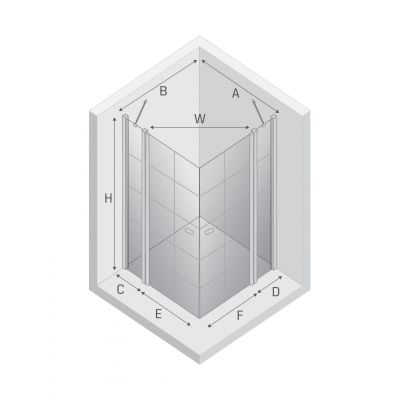 New Trendy New Soleo Black kabina prysznicowa 90x90 cm kwadratowa czarny mat/szkło ze wzorem K-0580