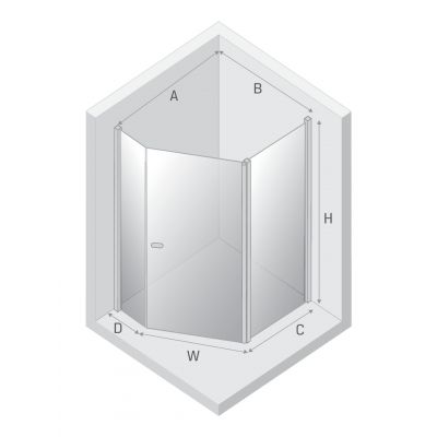 New Trendy New Soleo kabina prysznicowa 100x80 cm chrom połysk/szkło przezroczyste K-0608