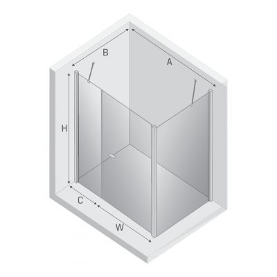 New Trendy New Soleo kabina prysznicowa 110x120 cm prostokątna chrom połysk/szkło przezroczyste K-0708