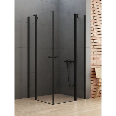 New Trendy New Soleo Black kabina prysznicowa 90x110 cm prostokątna czarny mat/szkło przezroczyste K-0761