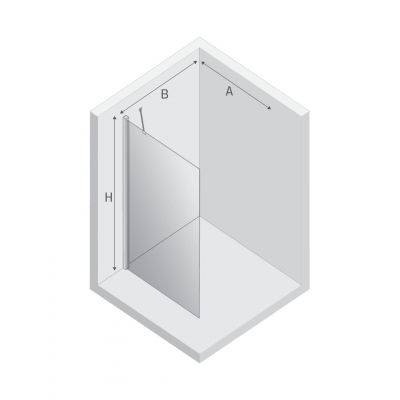 New Trendy New Soleo Black ścianka prysznicowa walk-in 80 cm czarny mat/szkło przezroczyste K-0768