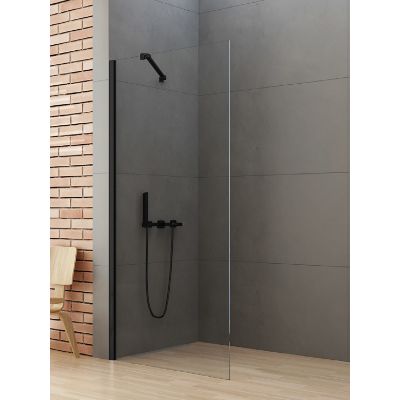 New Trendy New Soleo Black ścianka prysznicowa walk-in 120 cm czarny mat/szkło przezroczyste K-0772