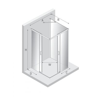 New Trendy Prime kabina prysznicowa 90x90 cm kwadratowa chrom połysk/szkło przezroczyste K-0902
