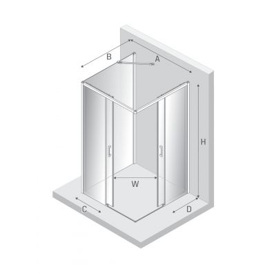 New Trendy Prime kabina prysznicowa 100x90 cm prostokątna chrom połysk/szkło przezroczyste K-1521