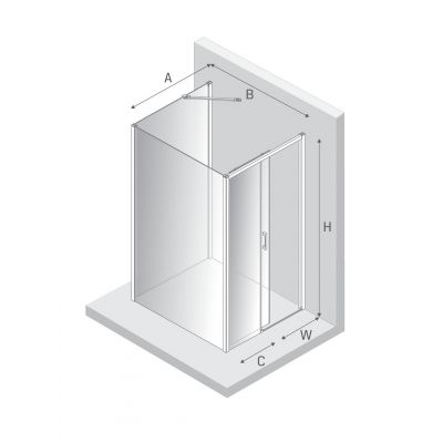 New Trendy Prime kabina prysznicowa 120x120 cm kwadratowa chrom połysk/szkło przezroczyste K-1587
