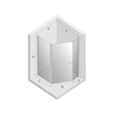 New Trendy New Soleo Light Gold kabina prysznicowa 100x80 cm złoty połysk/szkło przezroczyste K-1666