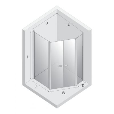 New Trendy New Soleo Light Gold kabina prysznicowa 100x80 cm złoty połysk/szkło przezroczyste K-1669