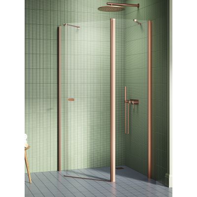 New Trendy New Soleo Copper Brushed kabina prysznicowa 100x80 cm miedź szczotkowana/szkło przezroczyste K-1702
