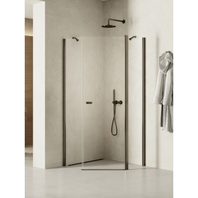 New Trendy New Soleo Gunmetal Brushed kabina prysznicowa 80x80 cm grafitowy szczotkowany/szkło przezroczyste K-1707