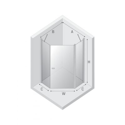 New Trendy New Soleo Gunmetal Brushed kabina prysznicowa 80x80 cm grafitowy szczotkowany/szkło przezroczyste K-1707