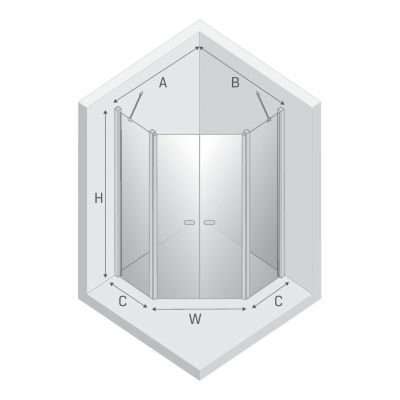 New Trendy New Soleo Gunmetal Brushed kabina prysznicowa 80x80 cm grafitowy szczotkowany/szkło przezroczyste K-1711