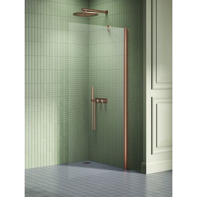 New Trendy New Soleo Copper Brushed ścianka prysznicowa walk-in 90 cm miedź szczotkowany/szkło przezroczyste K-2103