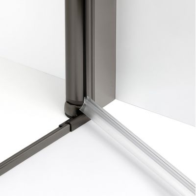 New Trendy New Soleo Gunmetal Brushed kabina prysznicowa 110x90 cm prostokątna grafitowy szczotkowany/szkło przezroczyste K-2163