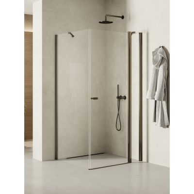 New Trendy New Soleo Gunmetal Brushed kabina prysznicowa 120x120 cm kwadratowa grafitowy szczotkowany/szkło przezroczyste K-2172