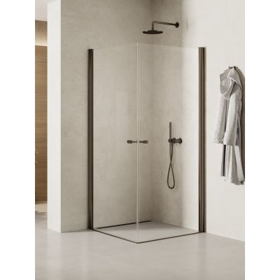 New Trendy New Soleo Gunmetal Brushed kabina prysznicowa 70x100 cm prostokątna grafitowy szczotkowany/szkło przezroczyste K-2176