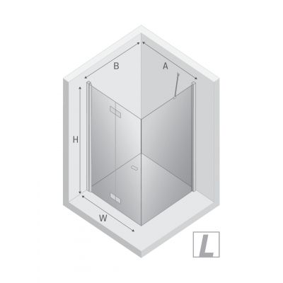 New Trendy New Soleo Gunmetal Brushed kabina prysznicowa 100x90 cm prostokątna grafitowy szczotkowany/szkło przezroczyste K-2208