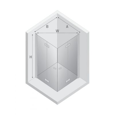 New Trendy New Soleo Gunmetal Brushed kabina prysznicowa 90x90 cm kwadratowa grafitowy szczotkowany/szkło przezroczyste K-2251