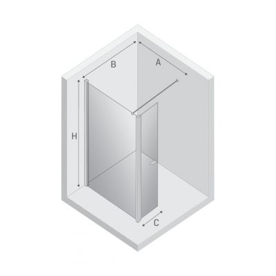 New Trendy New Soleo Gunmetal Brushed ścianka prysznicowa walk-in 110 cm grafitowy szczotkowany/szkło przezroczyste K-2277