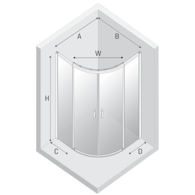 New Trendy Prime Gold Brushed kabina prysznicowa 90x90 cm półokrągła złoty szczotkowany/szkło przezroczyste K-3589