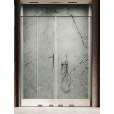 New Trendy Smart drzwi prysznicowe 160 cm rozsuwane Gunmetal szczotkowany/szkło przezroczyste EXK-7836